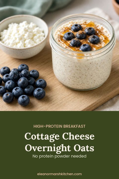 Cottage Cheese Overnight Oats pin image