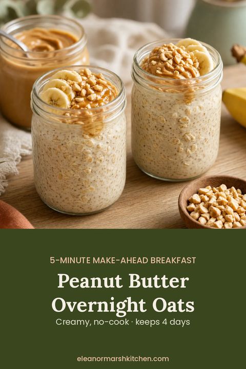 Peanut Butter Overnight Oats pin image